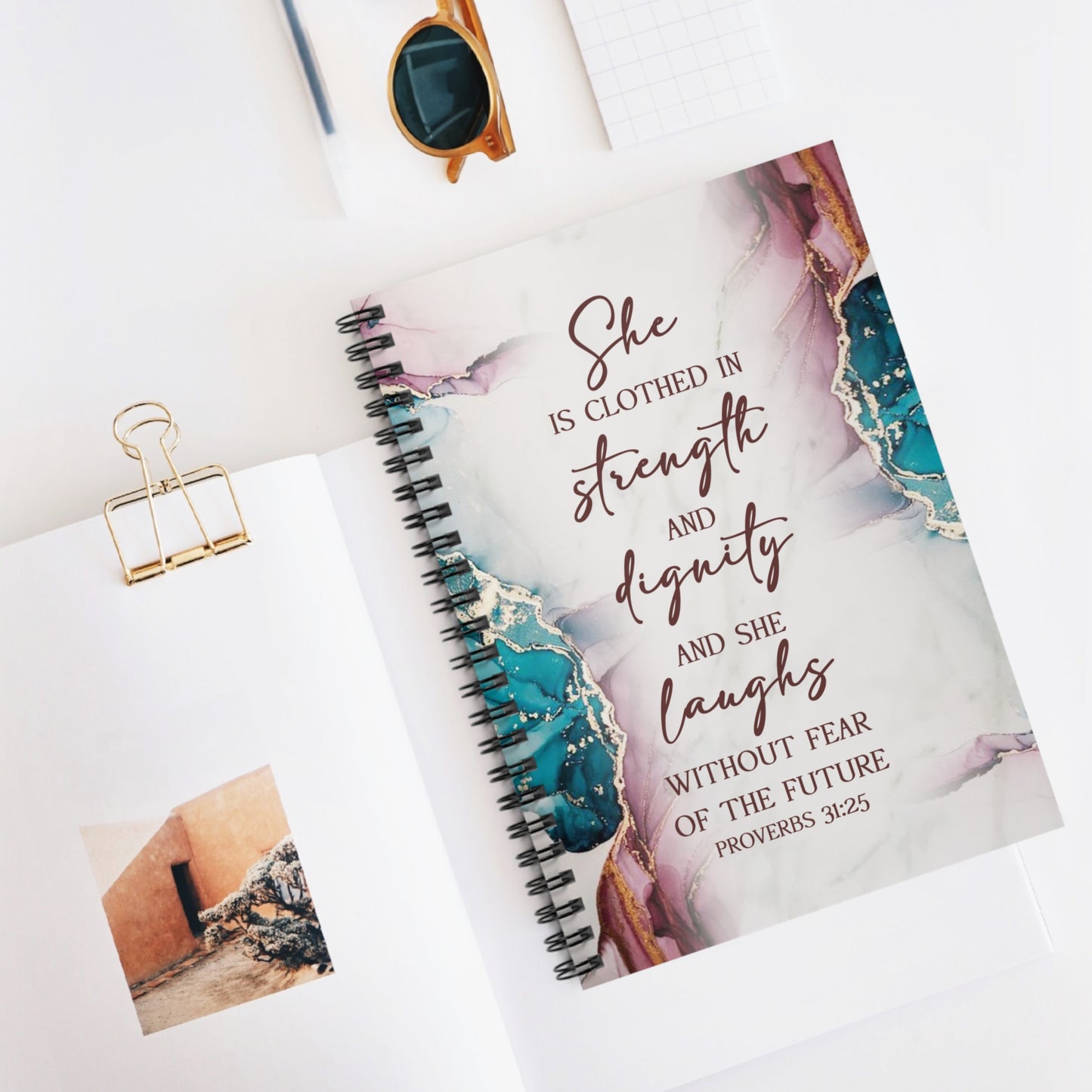 Proverbs 31:25 Spiral Notebook - Ruled Line