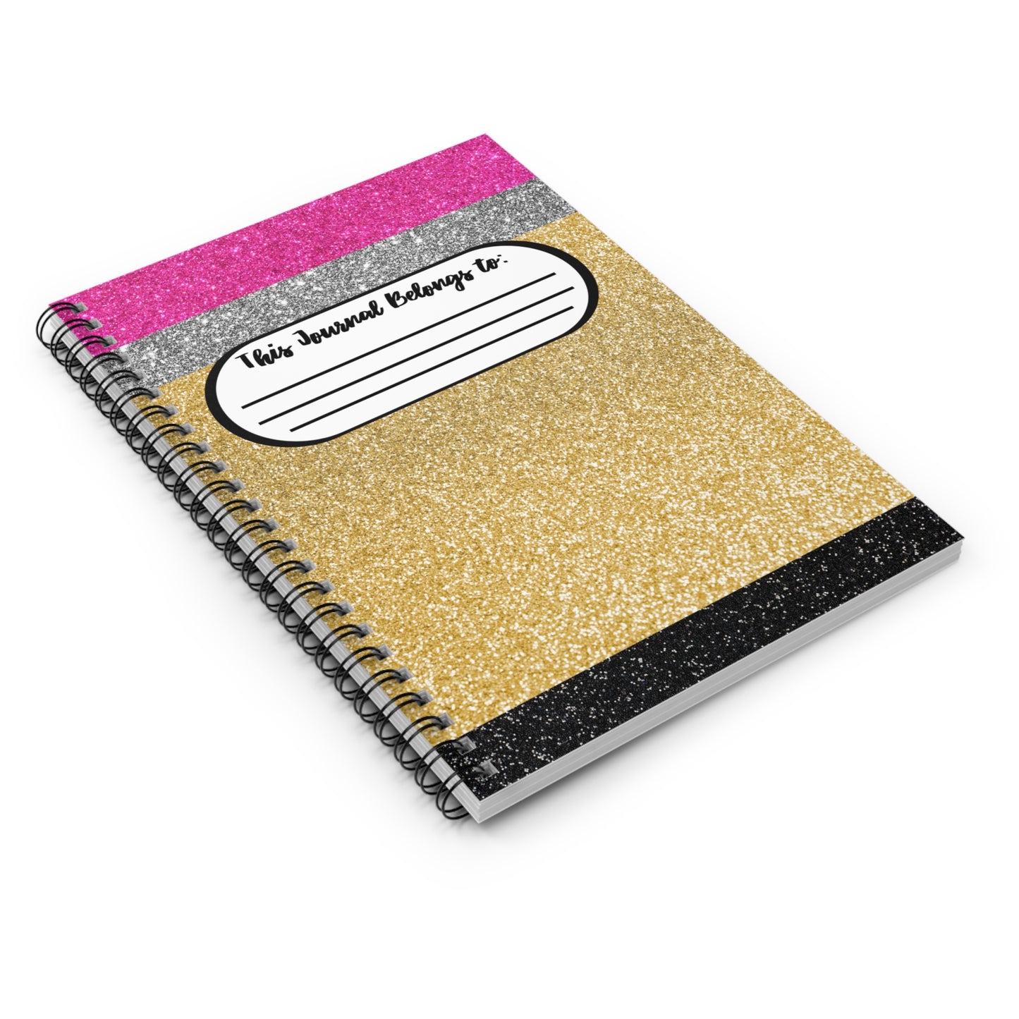 Pencil Glitter Spiral Notebook - Ruled Line