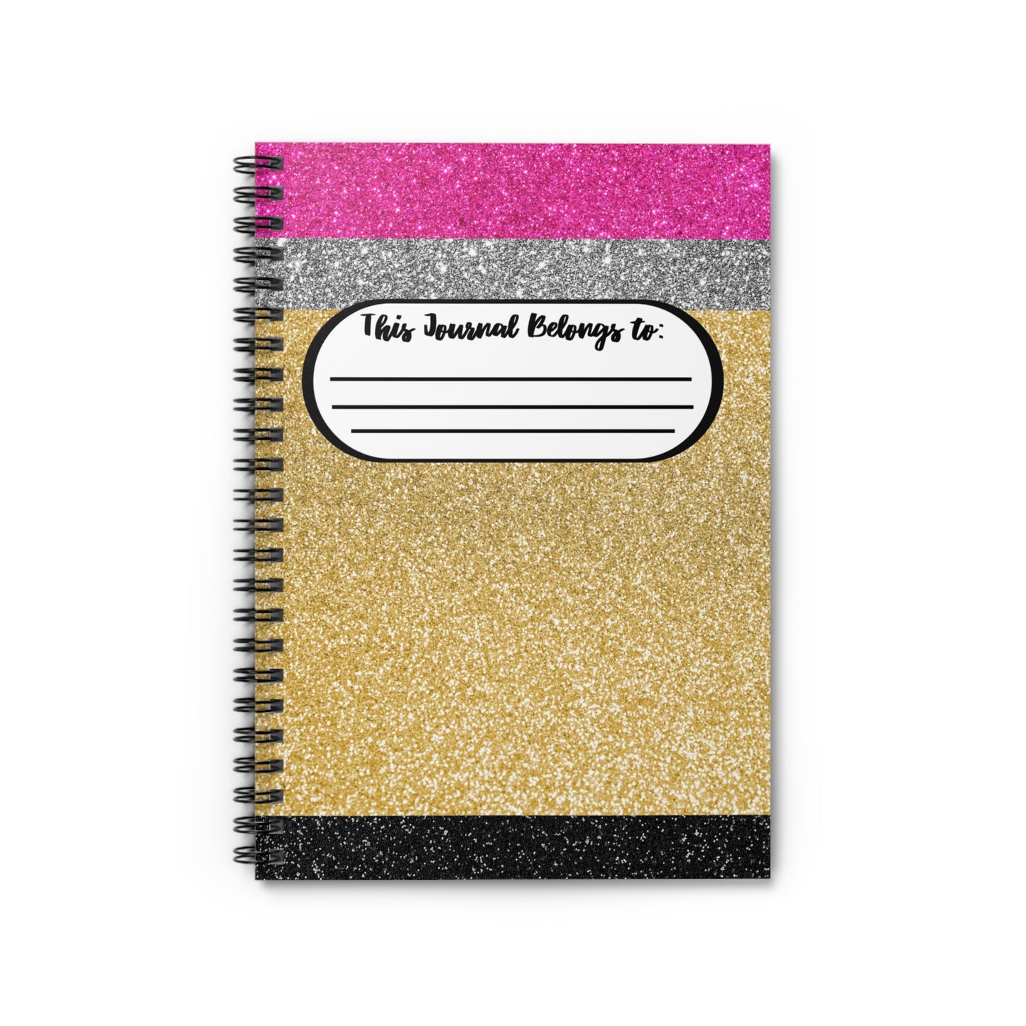 Pencil Glitter Spiral Notebook - Ruled Line