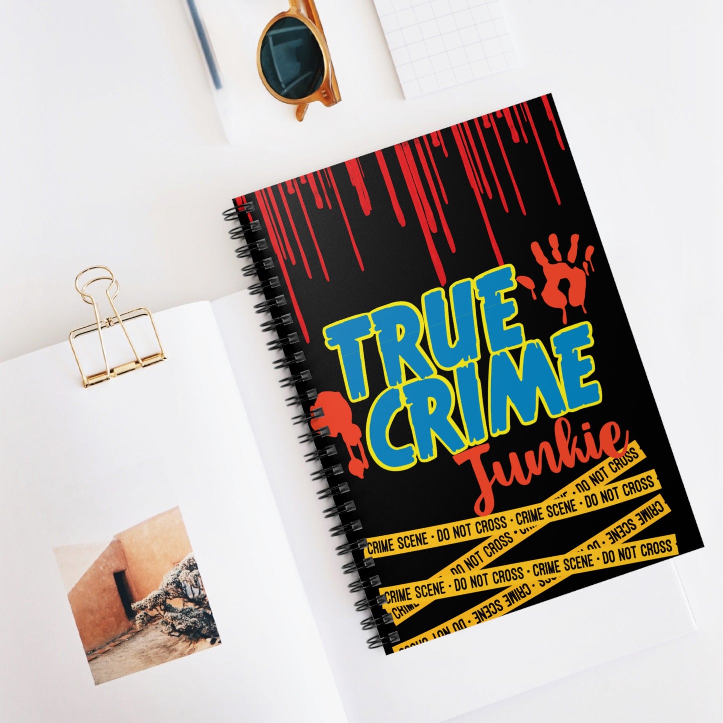 True Crime Junkie Spiral Notebook - Ruled Line