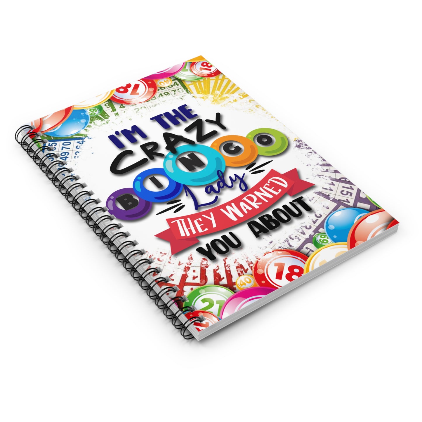 Crazy Bingo Lady Spiral Notebook - Ruled Line