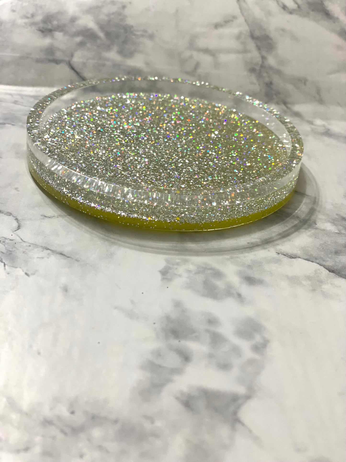 RTS- Holographic Silver and Yellow Coaster
