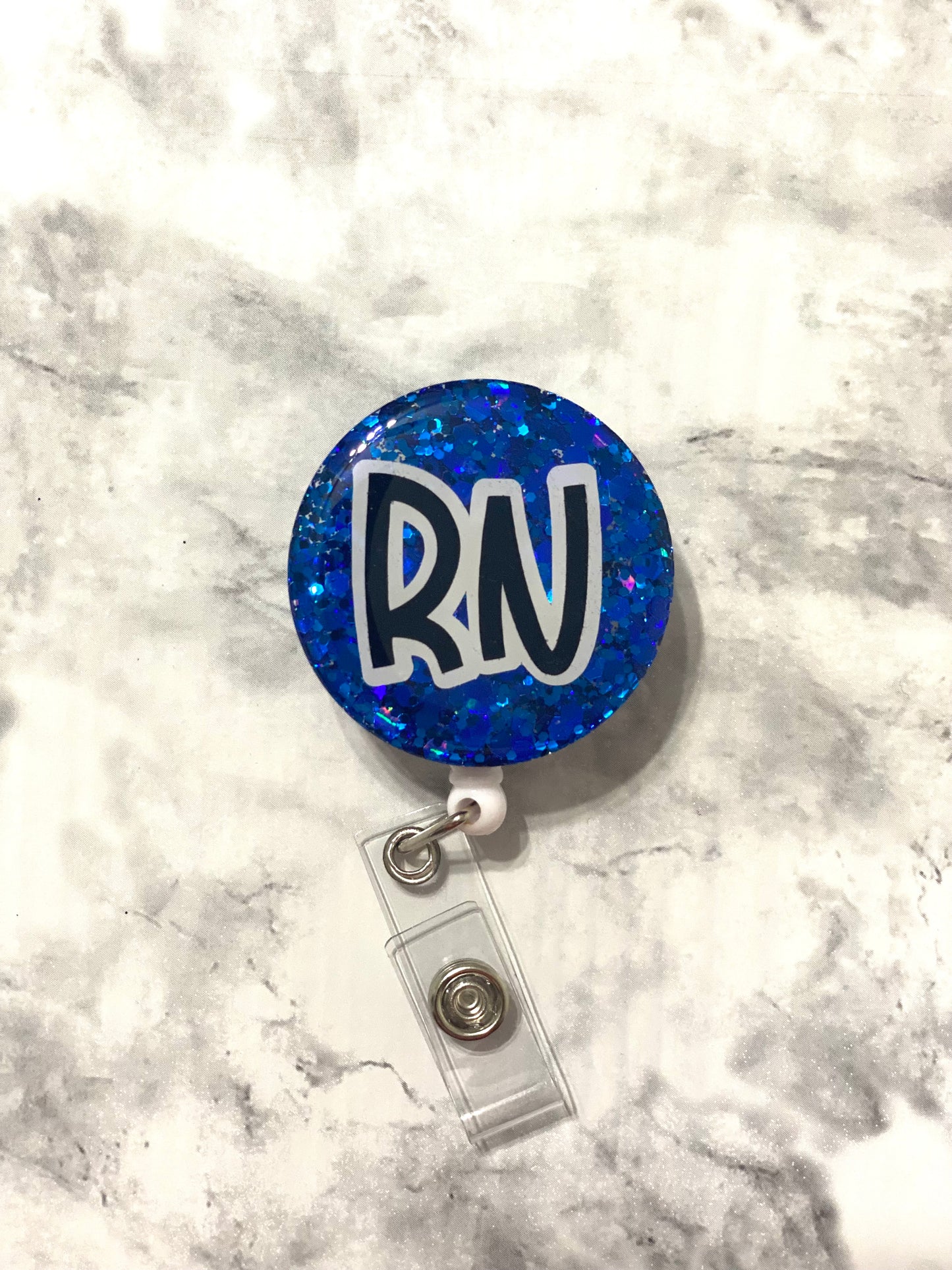 RTS- Blue RN Badge Reel