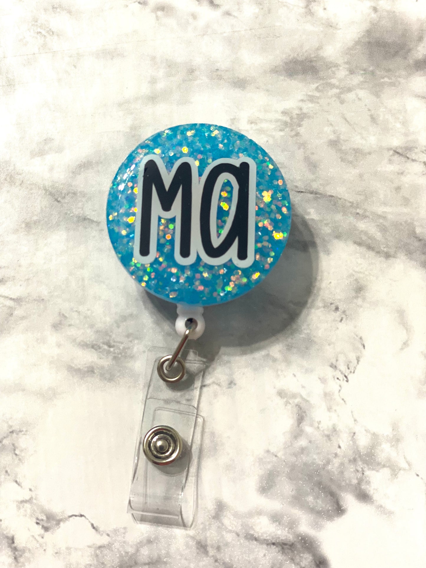 RTS- Light Blue MA Badge Reel