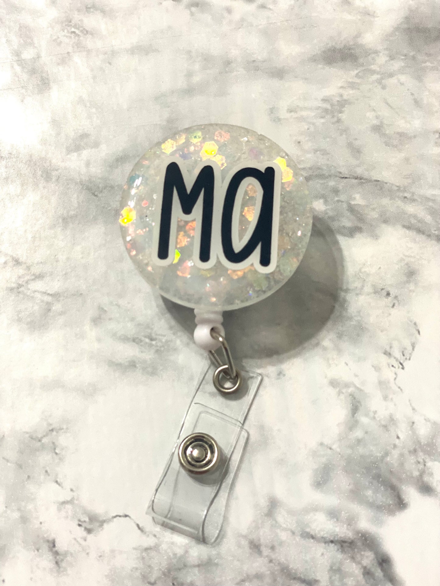 RTS- White MA Badge Reel