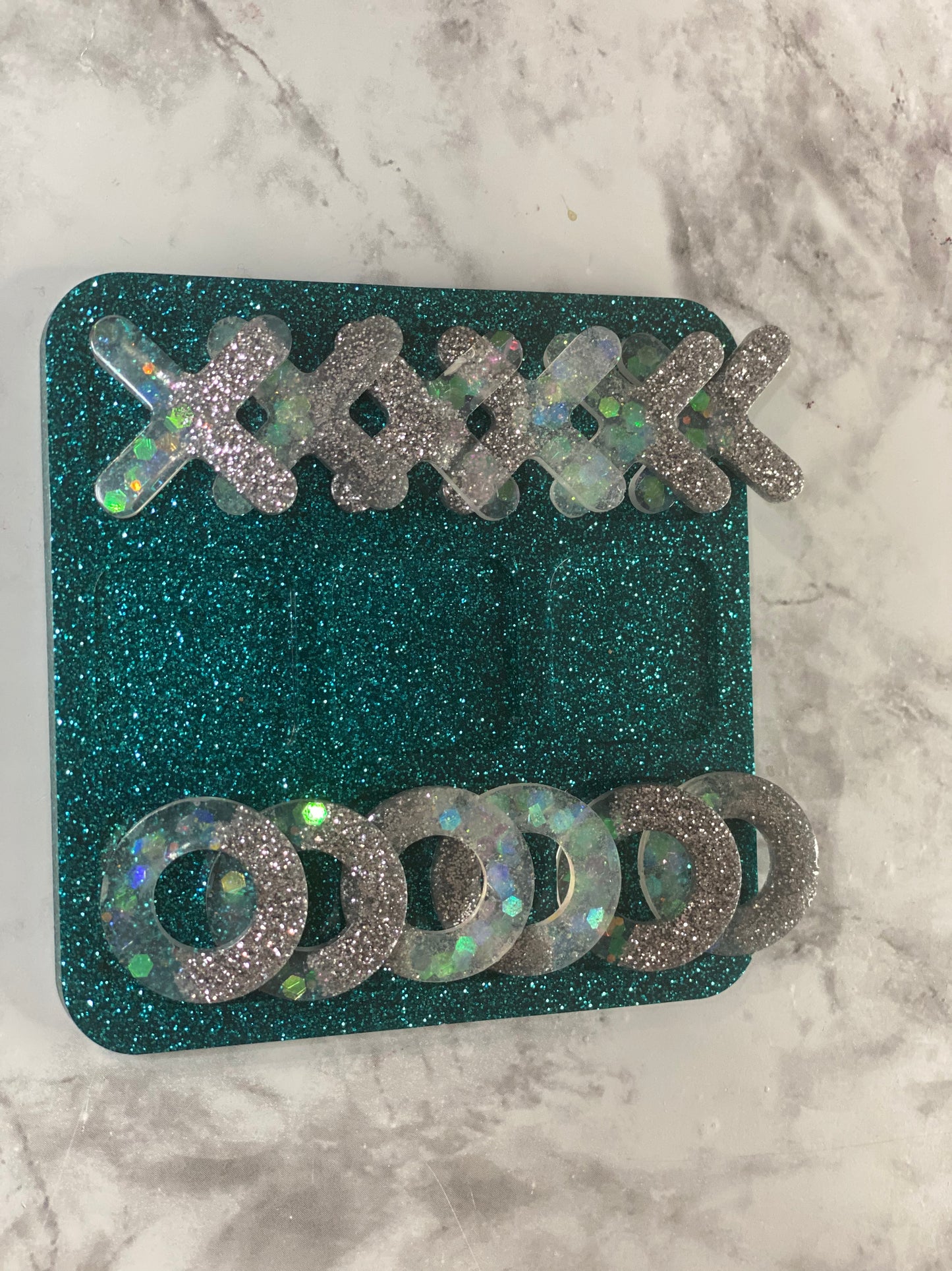 Tic Tac Toe Game- Split glitter pieces