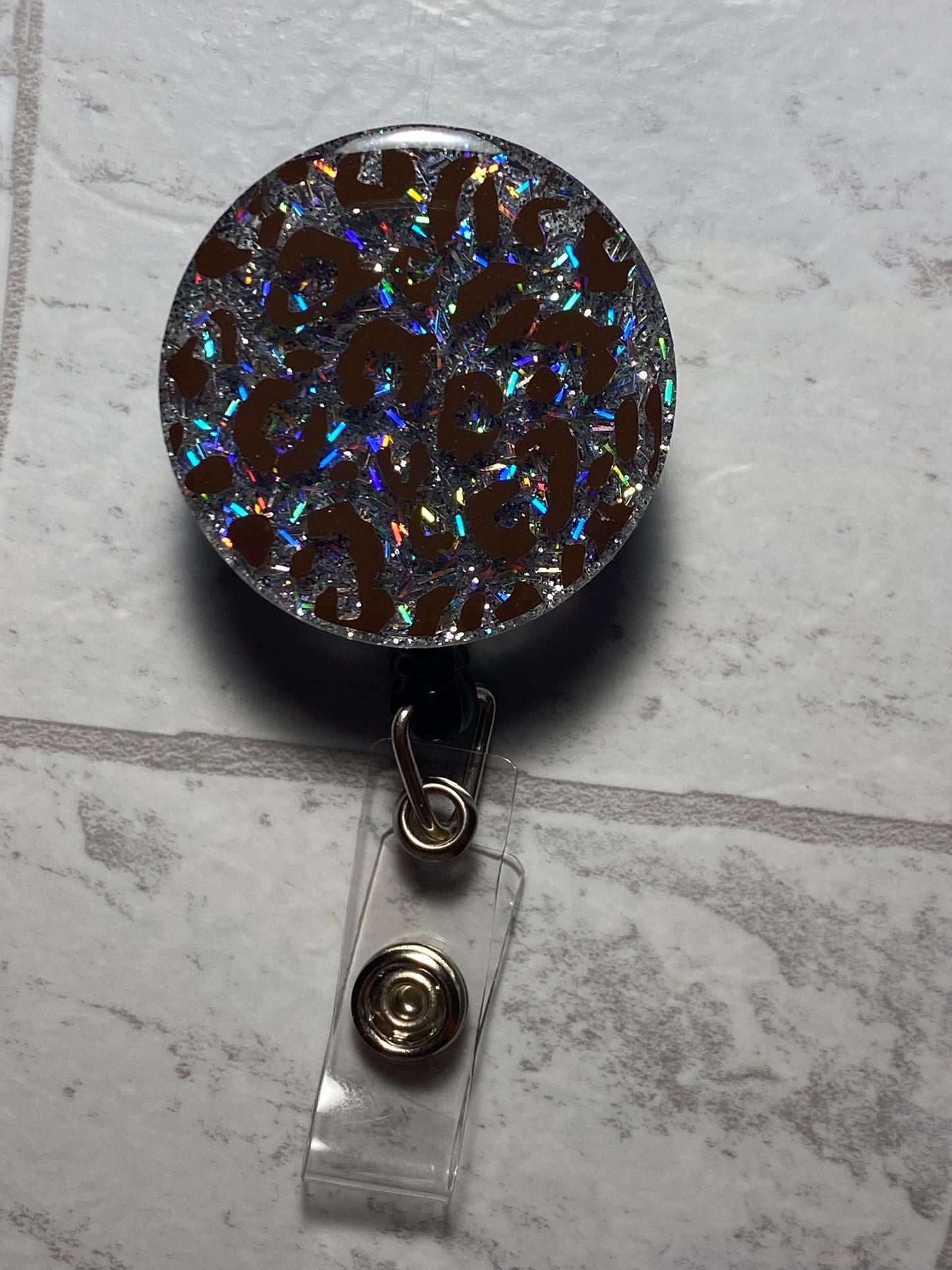 Leopard Print Badge Reel