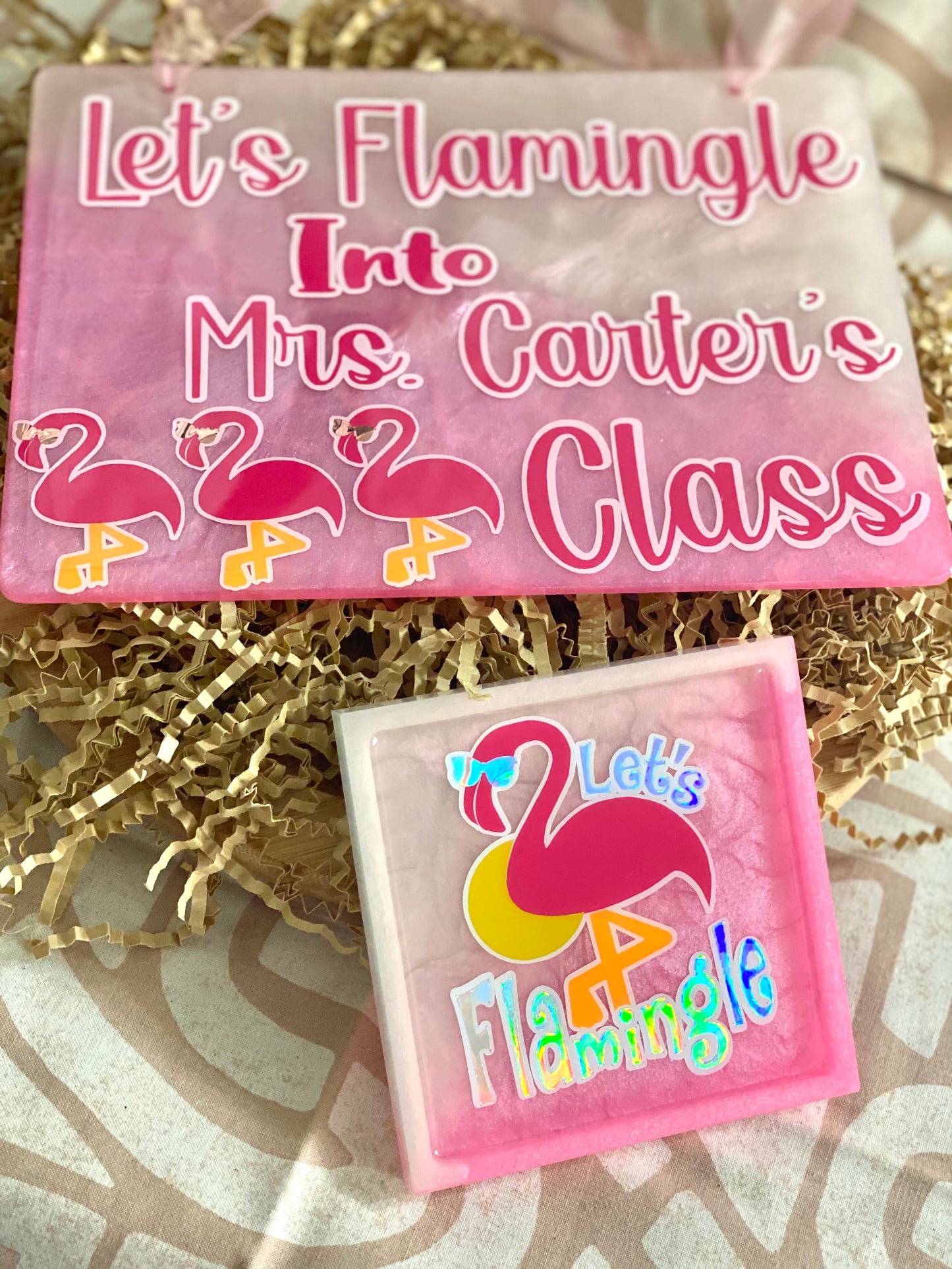 Let’s Flamingle Teacher Classroom Signs