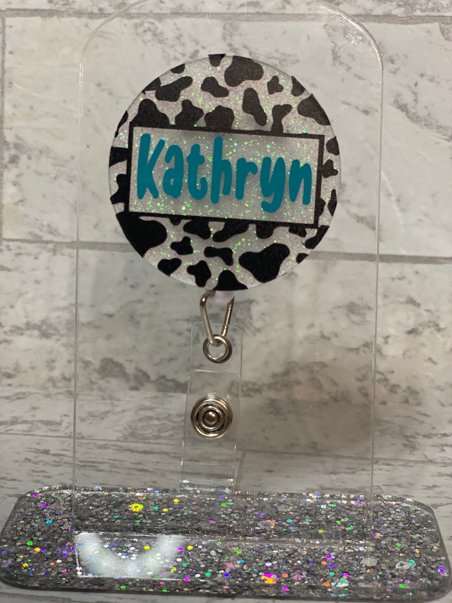 Cow Print Badge Reel