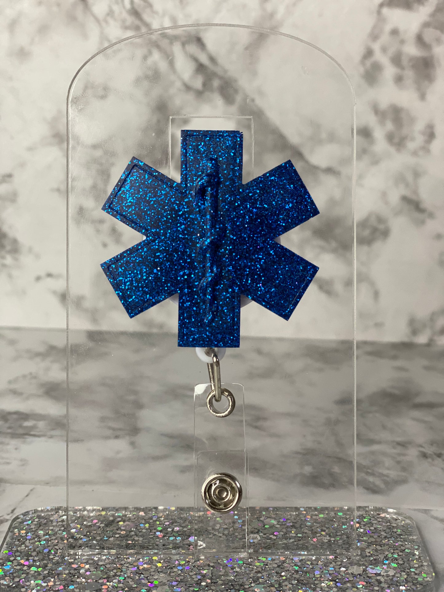 EMS- Star of Life Glitter Badge Reels