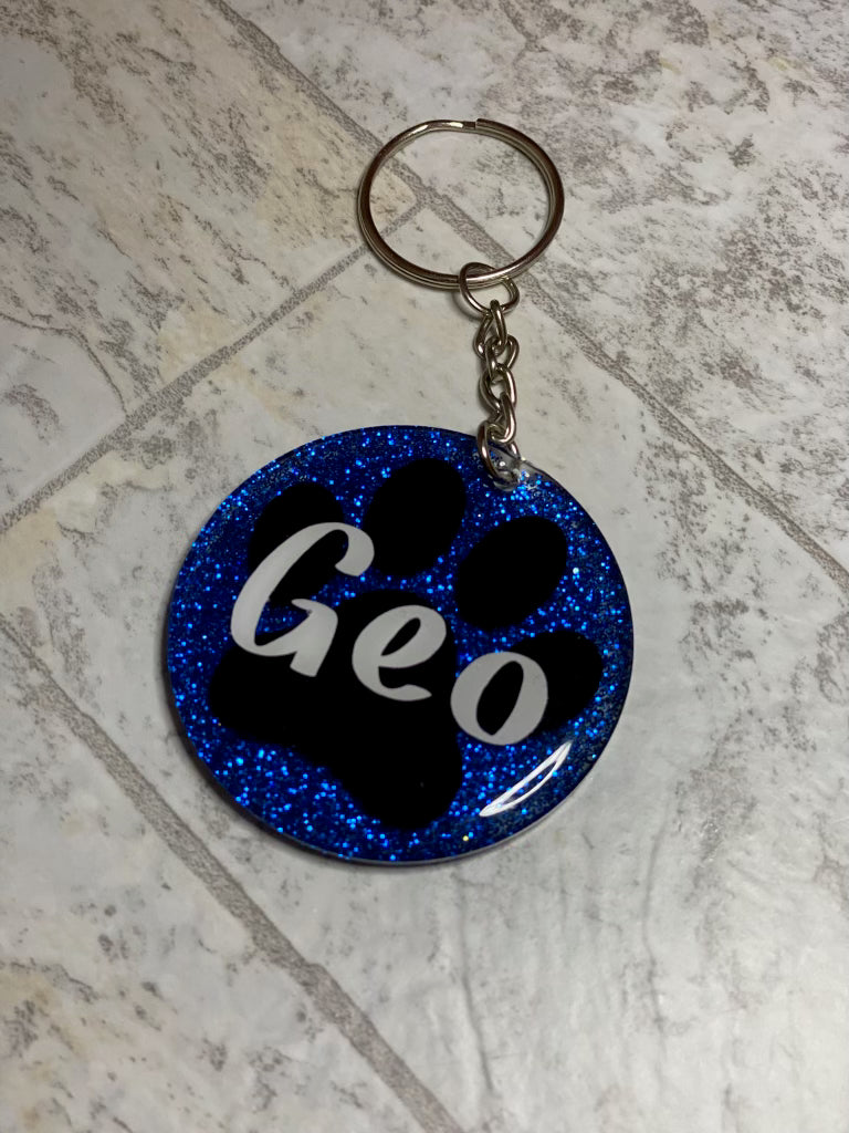 Animal Paw Print Keychain