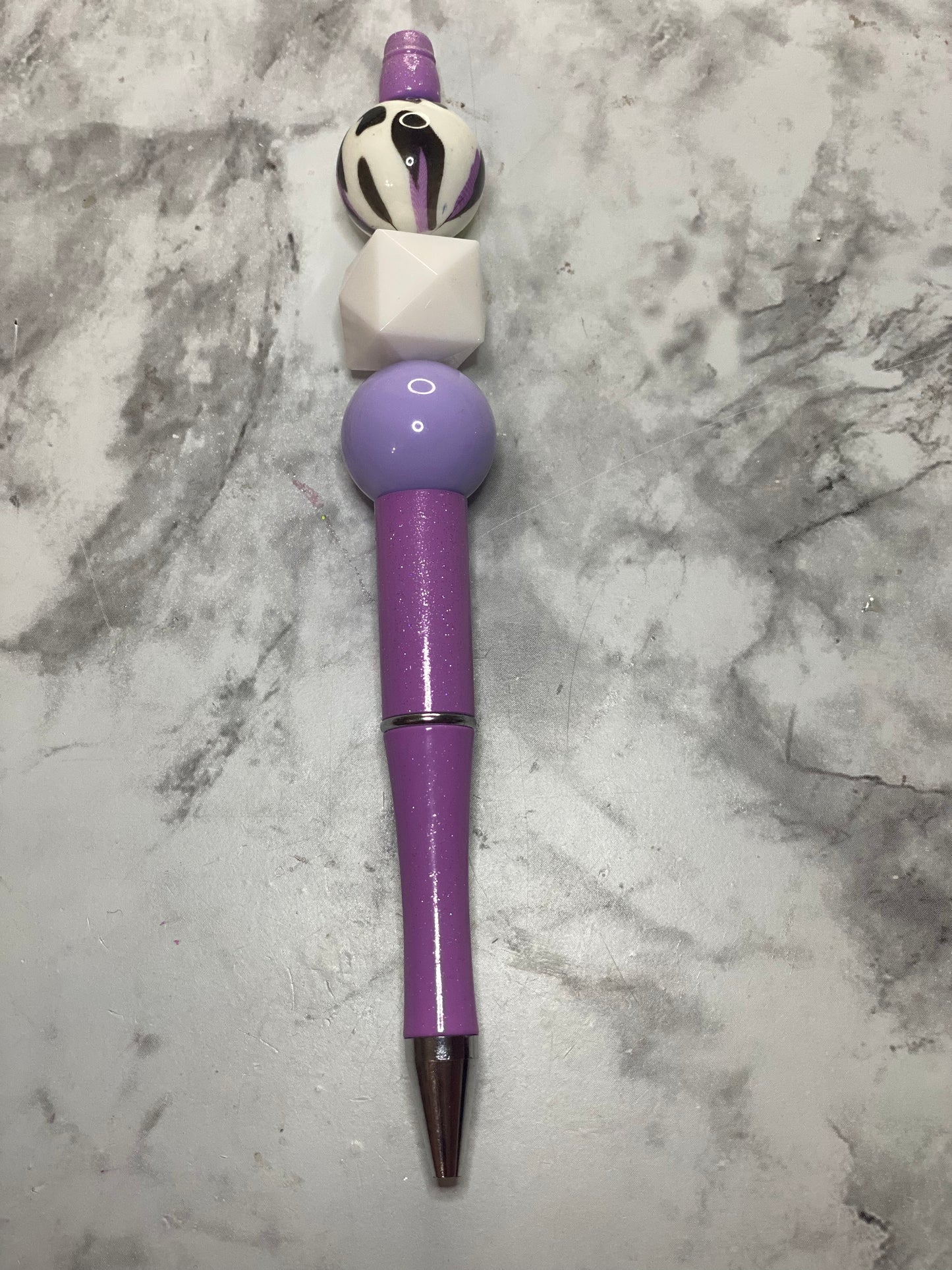 Purple Rainbow Leopard Beaded Pen