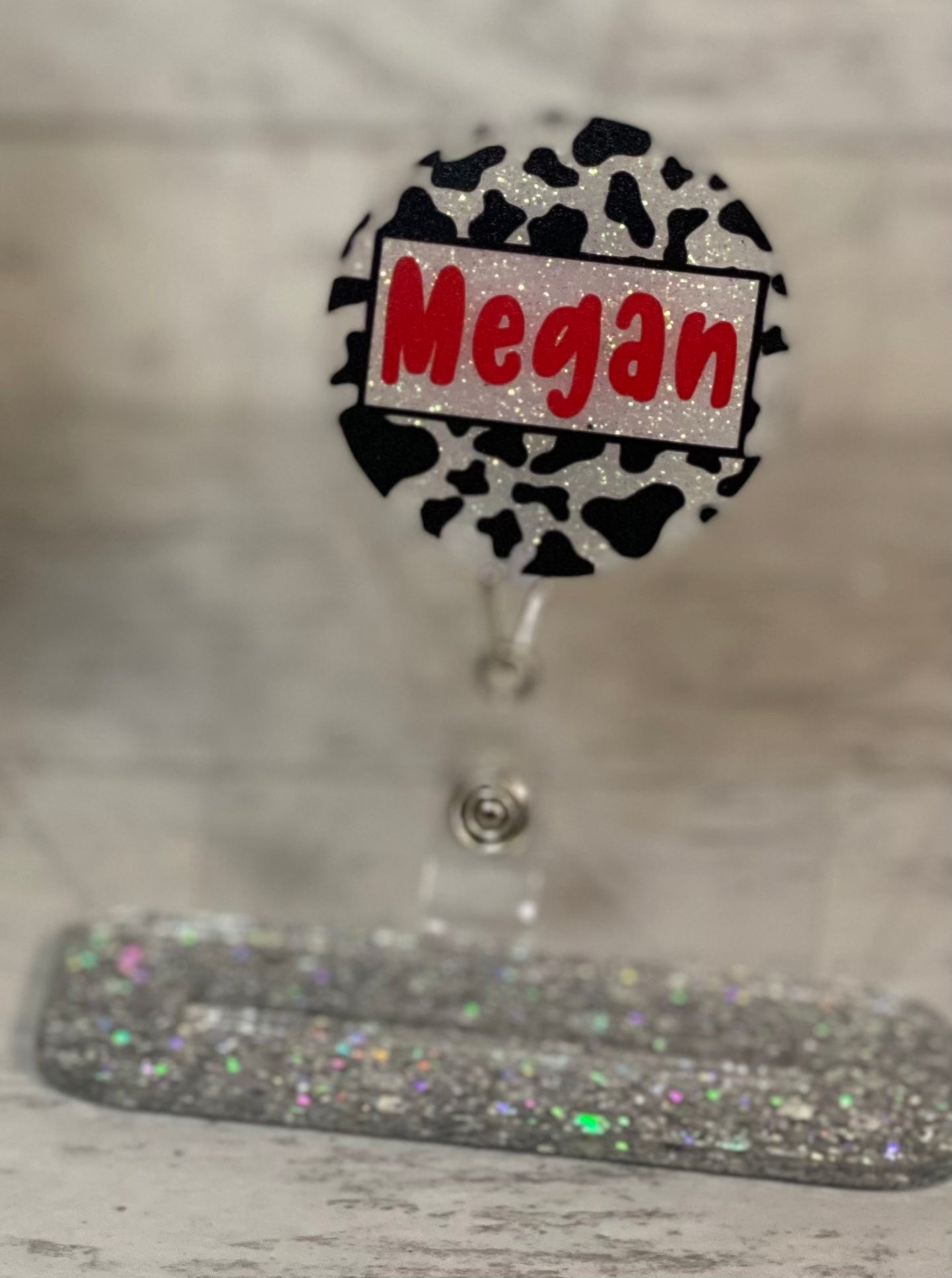 Cow Print Badge Reel