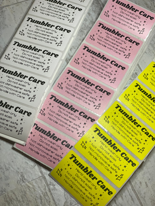 Tumbler Care Thermal Printer labels