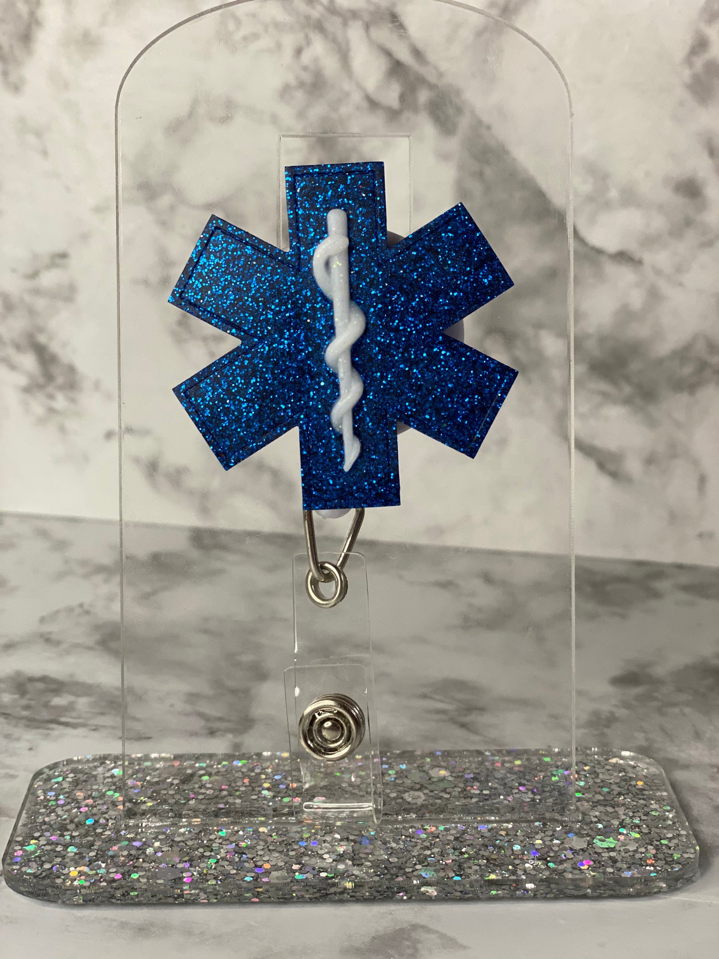 EMS- Star of Life Glitter Badge Reels