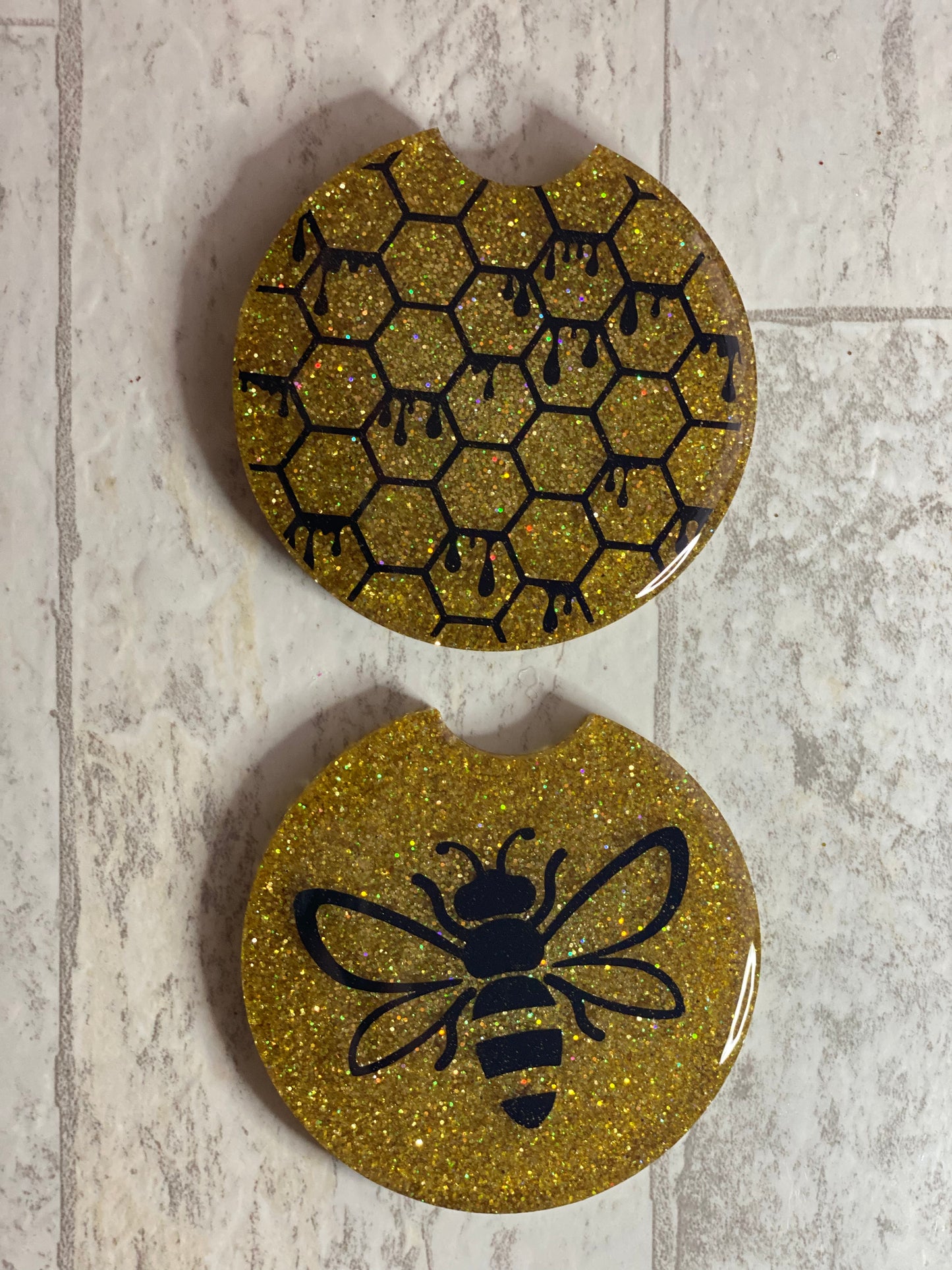 Bumble Bee Car Coasters 2 Piece Coaster Set