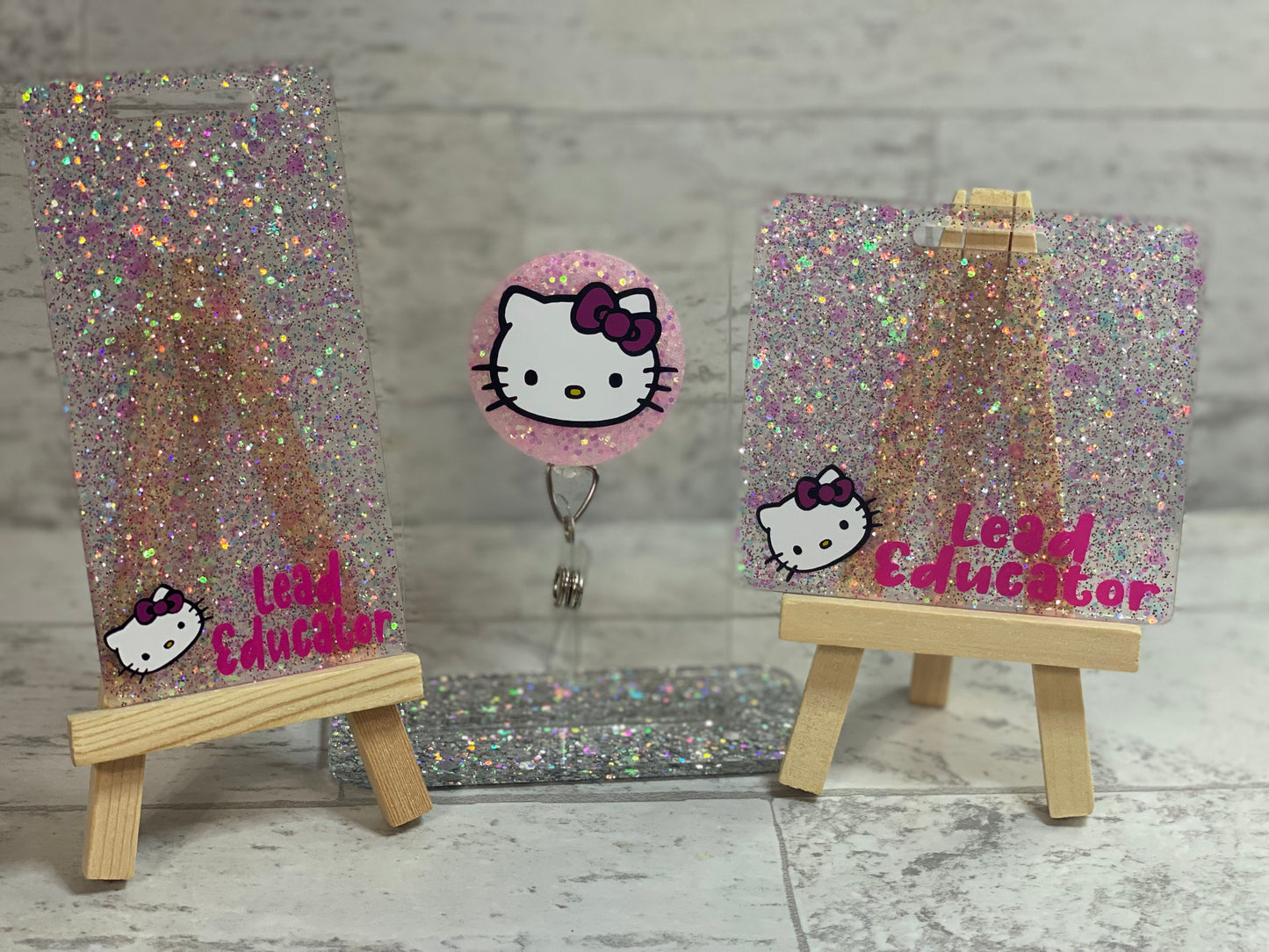 Kitty Badge Buddy and Badge Reel Set