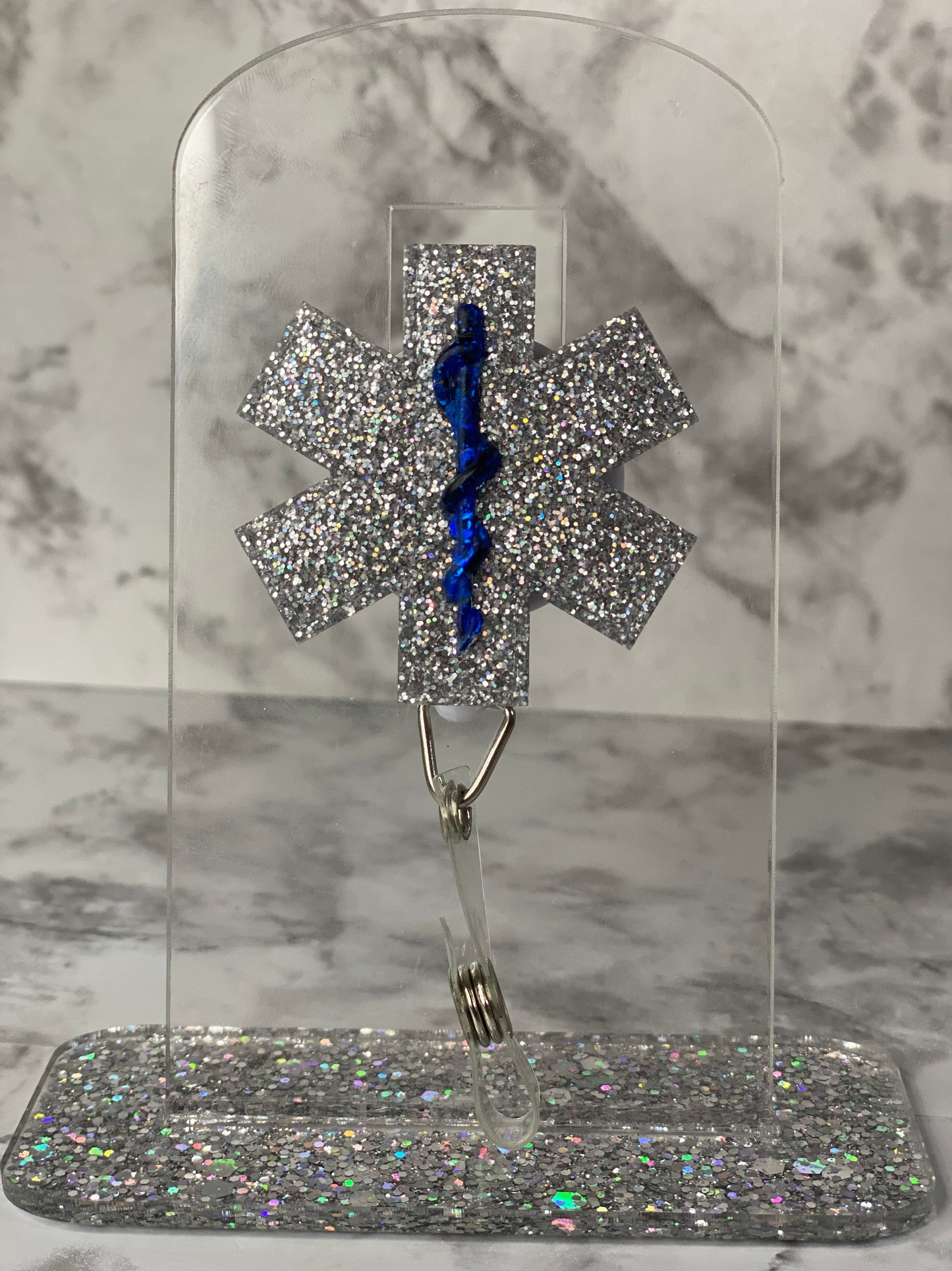 EMS- Star of Life Glitter Badge Reels