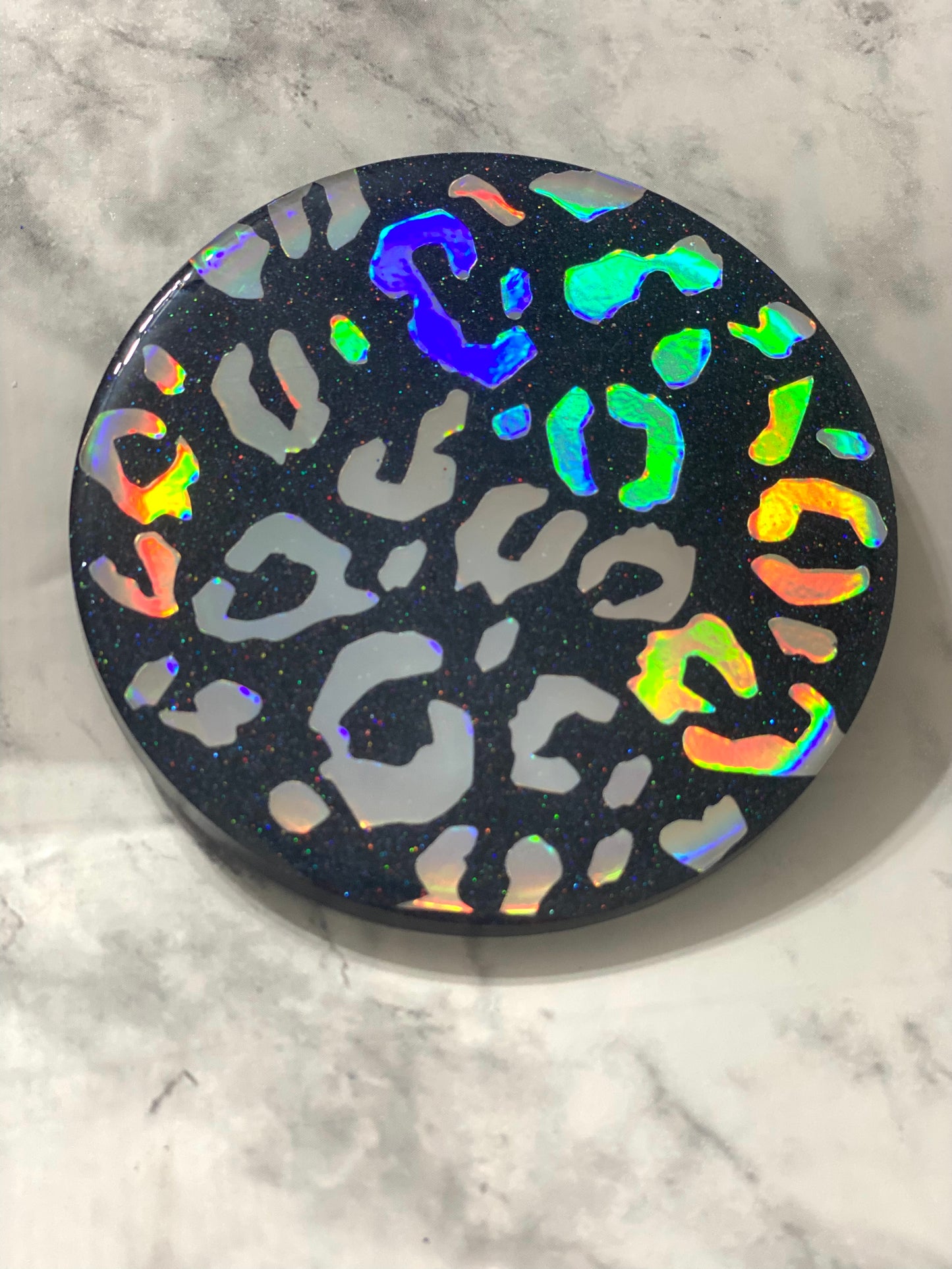 RTS- Holographic Leopard Print Coaster