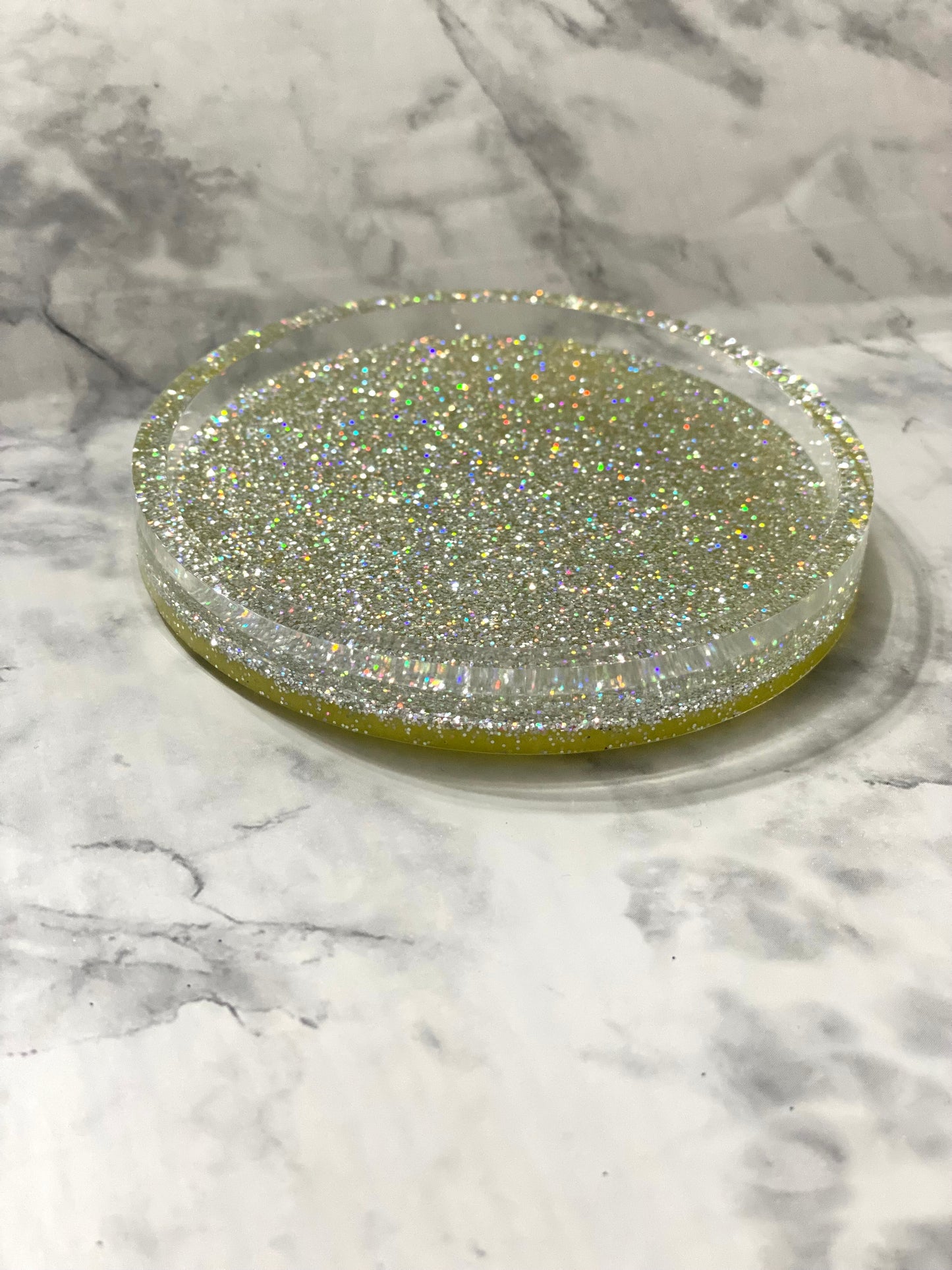 RTS- Holographic Silver and Yellow Coaster
