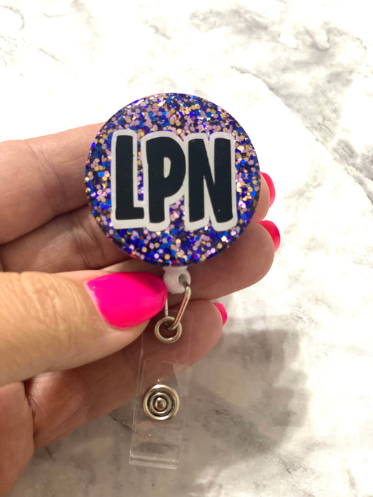 RTS- Sparkle and Shine LPN Badge Reel