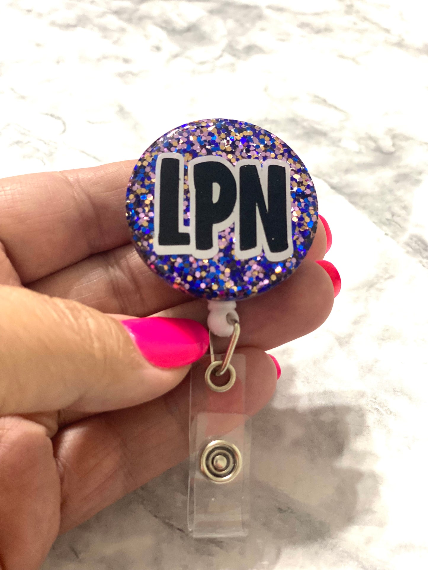 RTS- Sparkle and Shine LPN Badge Reel