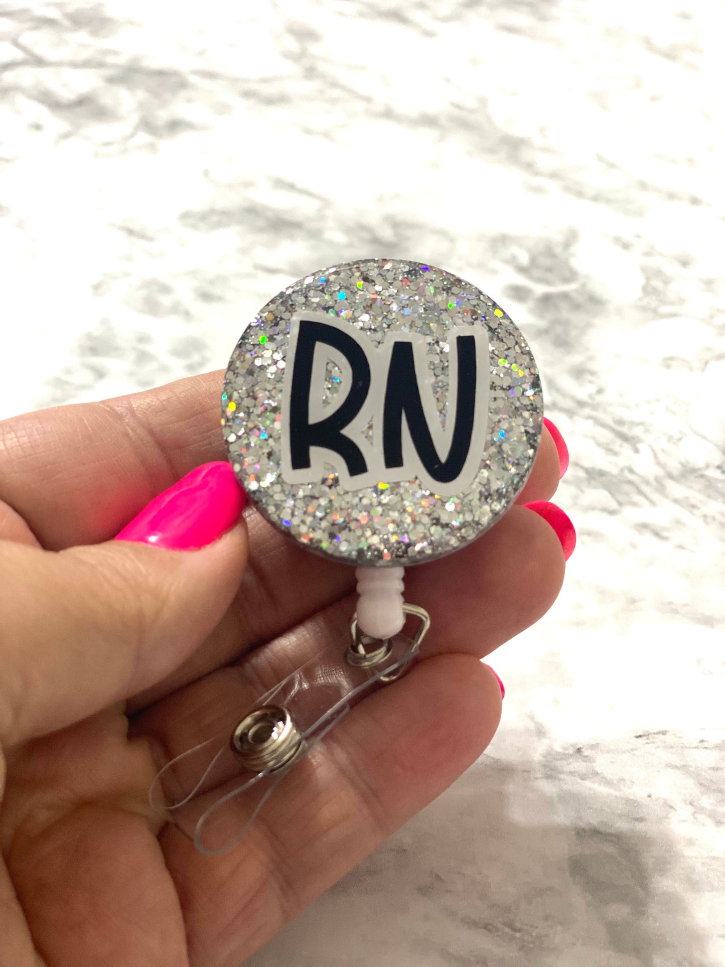 RTS- Silver Holographic RN Badge Reel