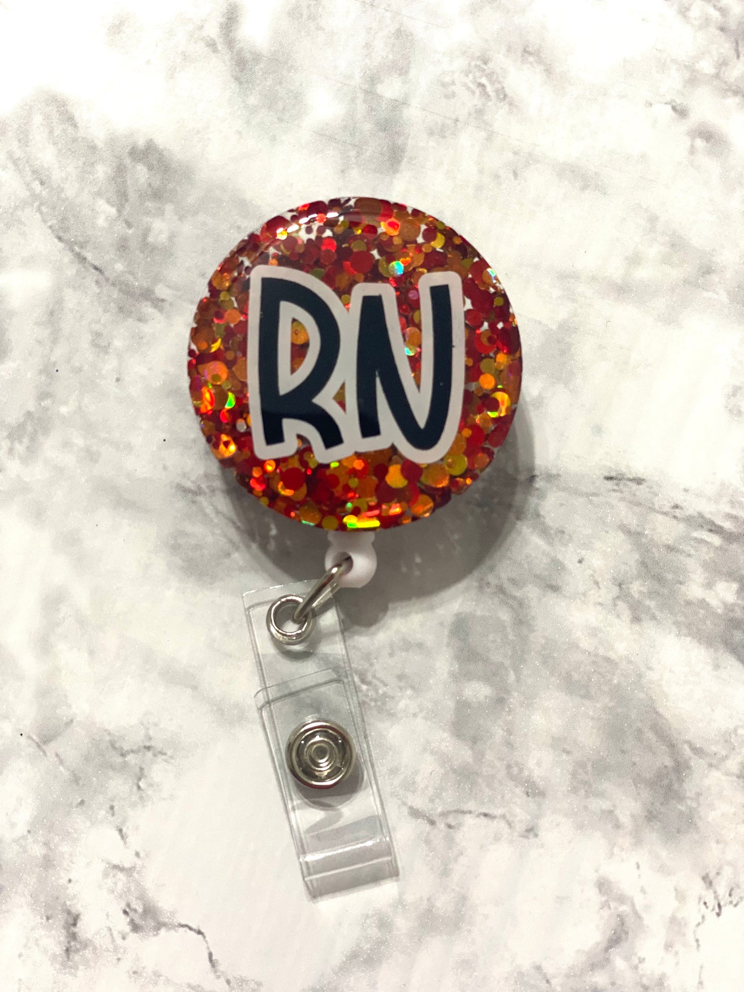 RTS- Orange RN Badge Reel