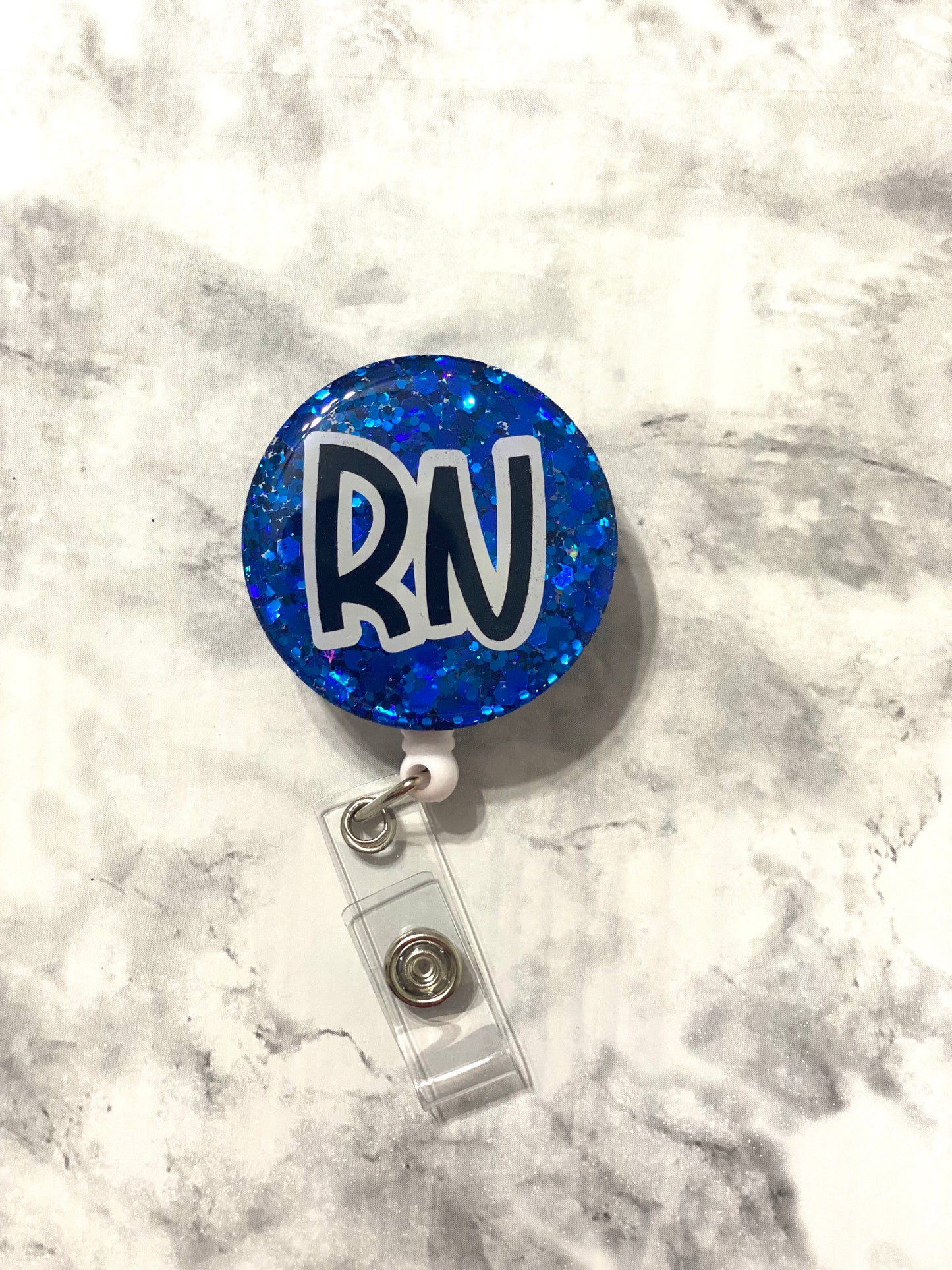 RTS- Blue RN Badge Reel