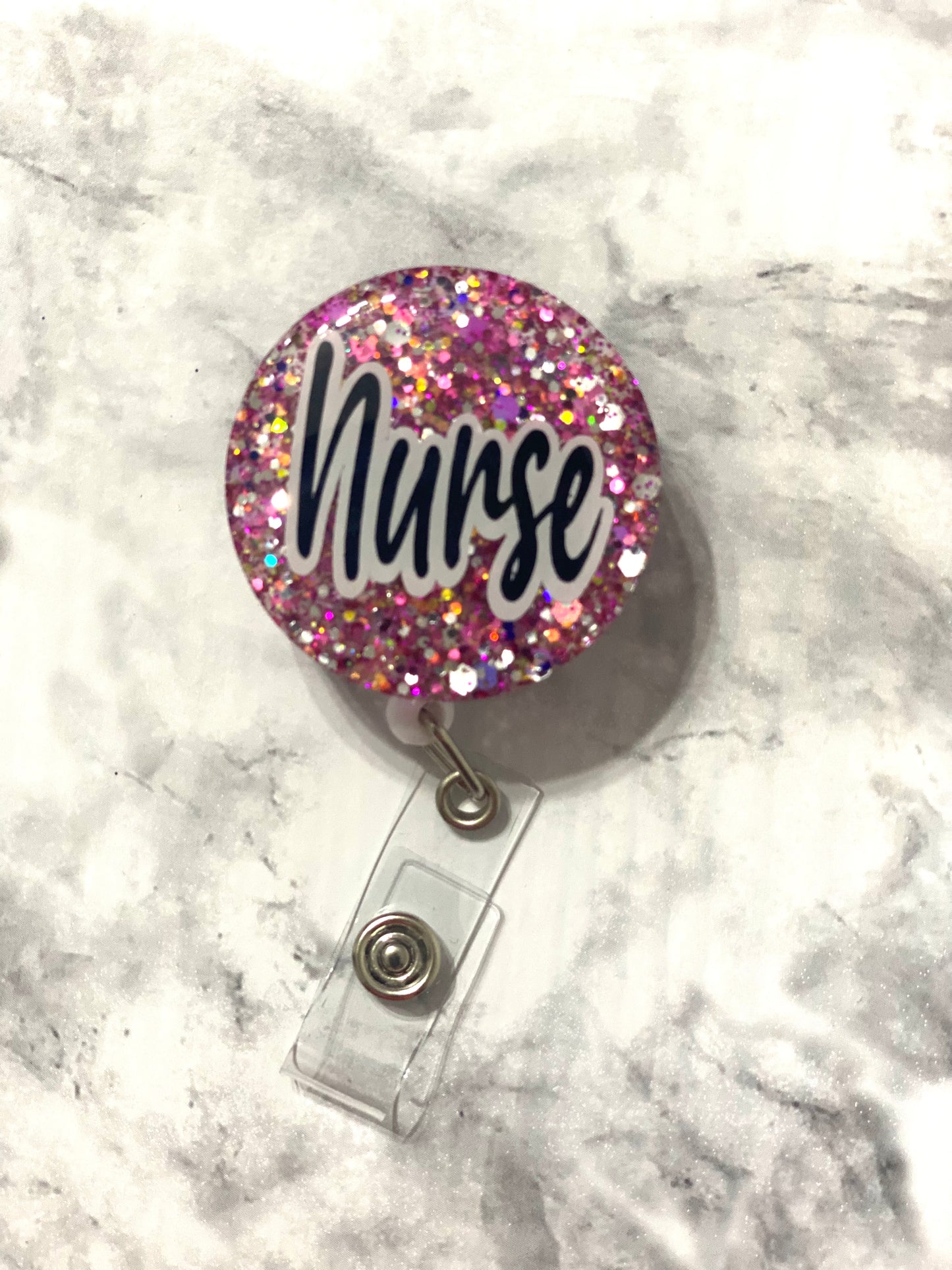 RTS- Pink Mix Nurse Badge Reel