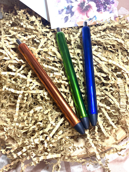 Papermate Ink Joy Color Blue/Green/Bronze Chrome Pen Set