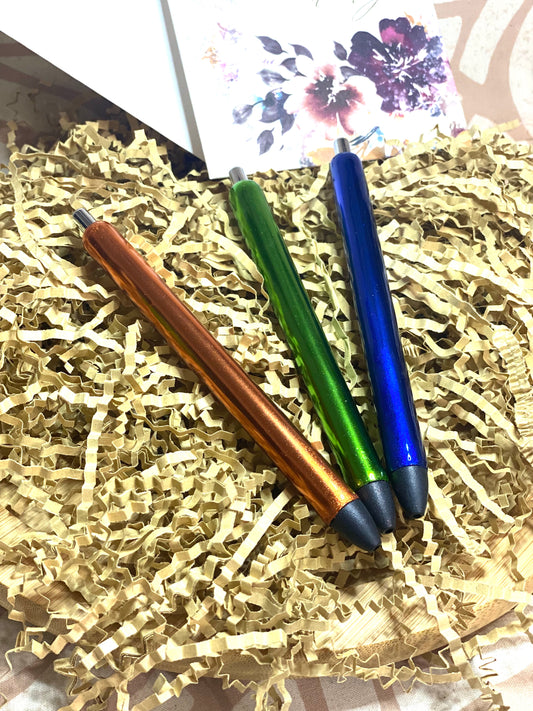 Papermate Ink Joy Color Blue/Green/Bronze Chrome Pen Set