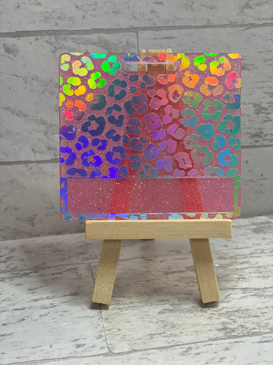 Holographic Leopard Print Badge Buddy