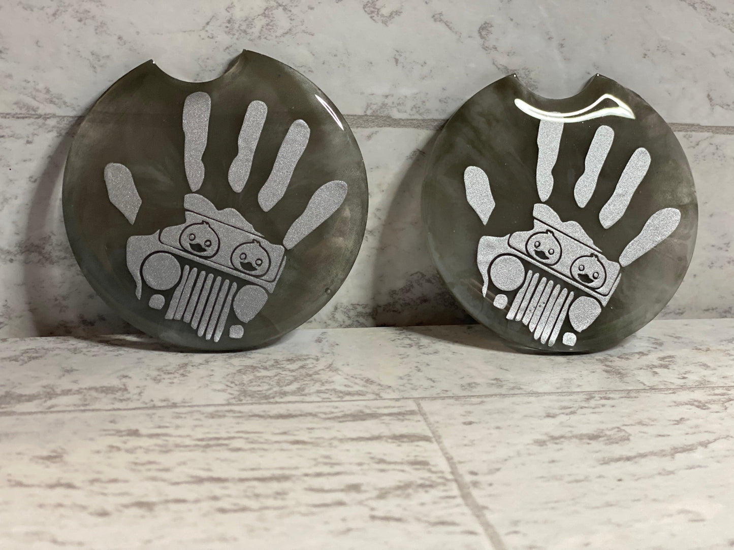 Hand Print 2 Piece Coaster Set