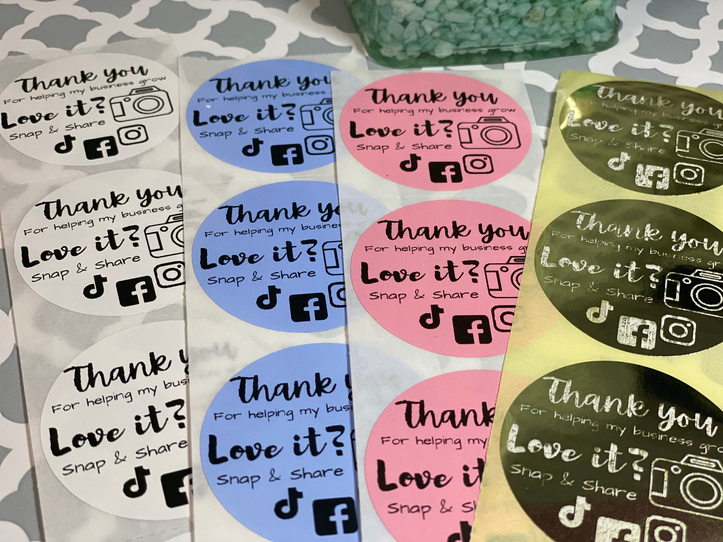 Thank you For supporting my Small Business, Social Media Stickers