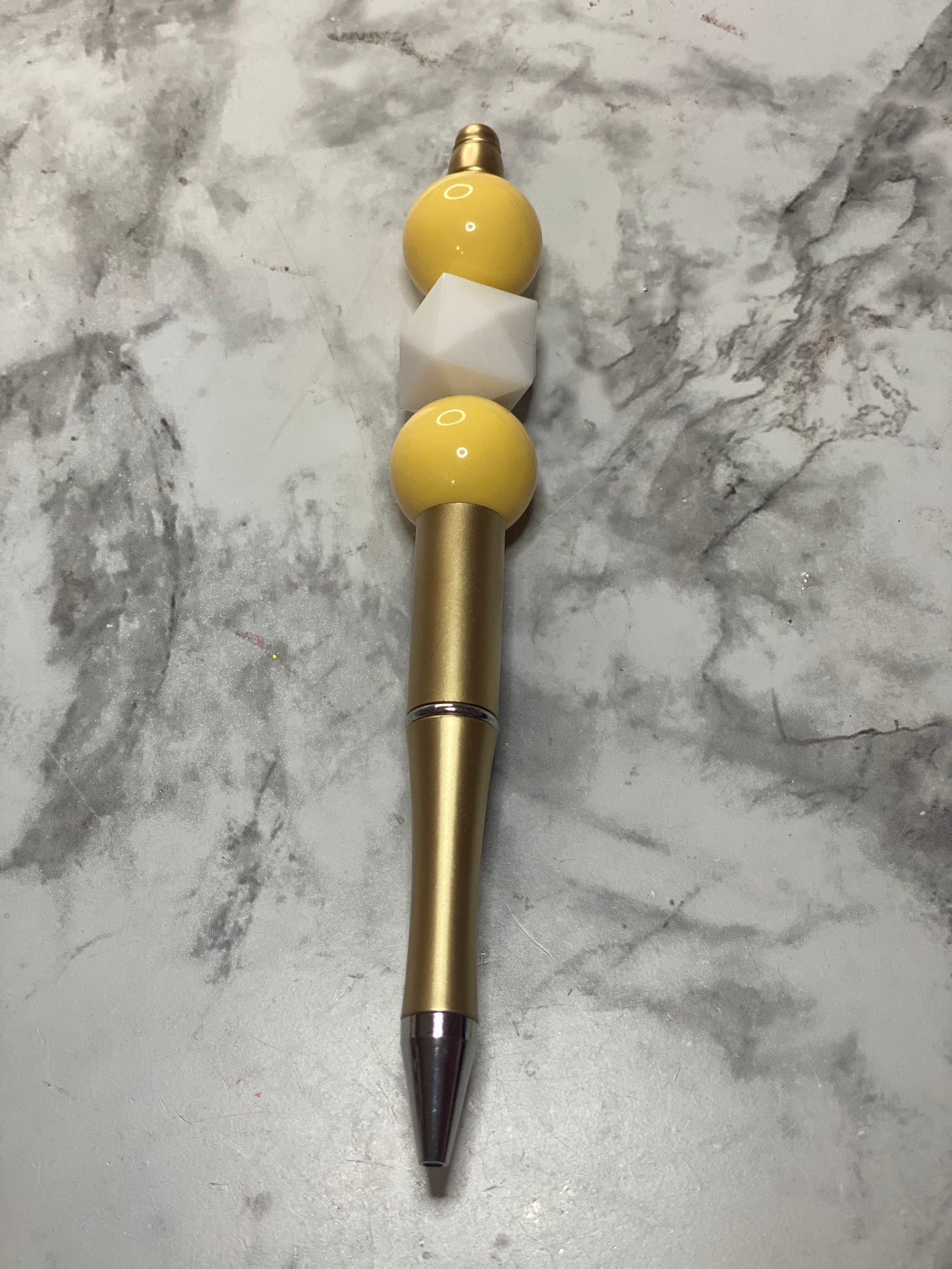 Gold and Yellow Beaded Pen