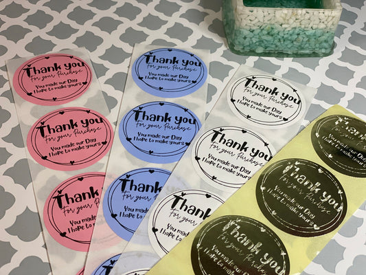 Thank You Thermal Printed Business Packaging Stickers