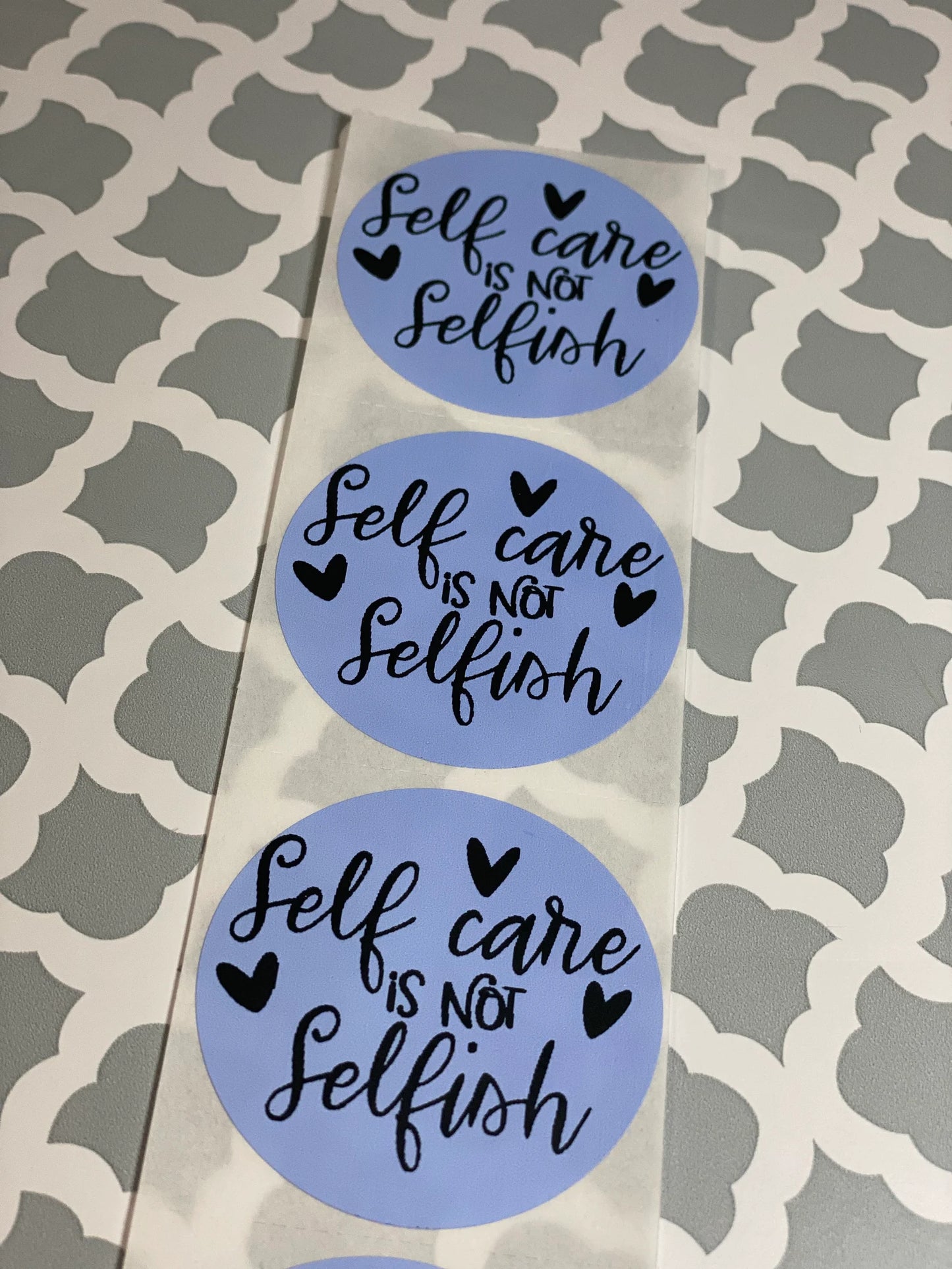 Self Care is Not Selfish Thermal Printed Stickers