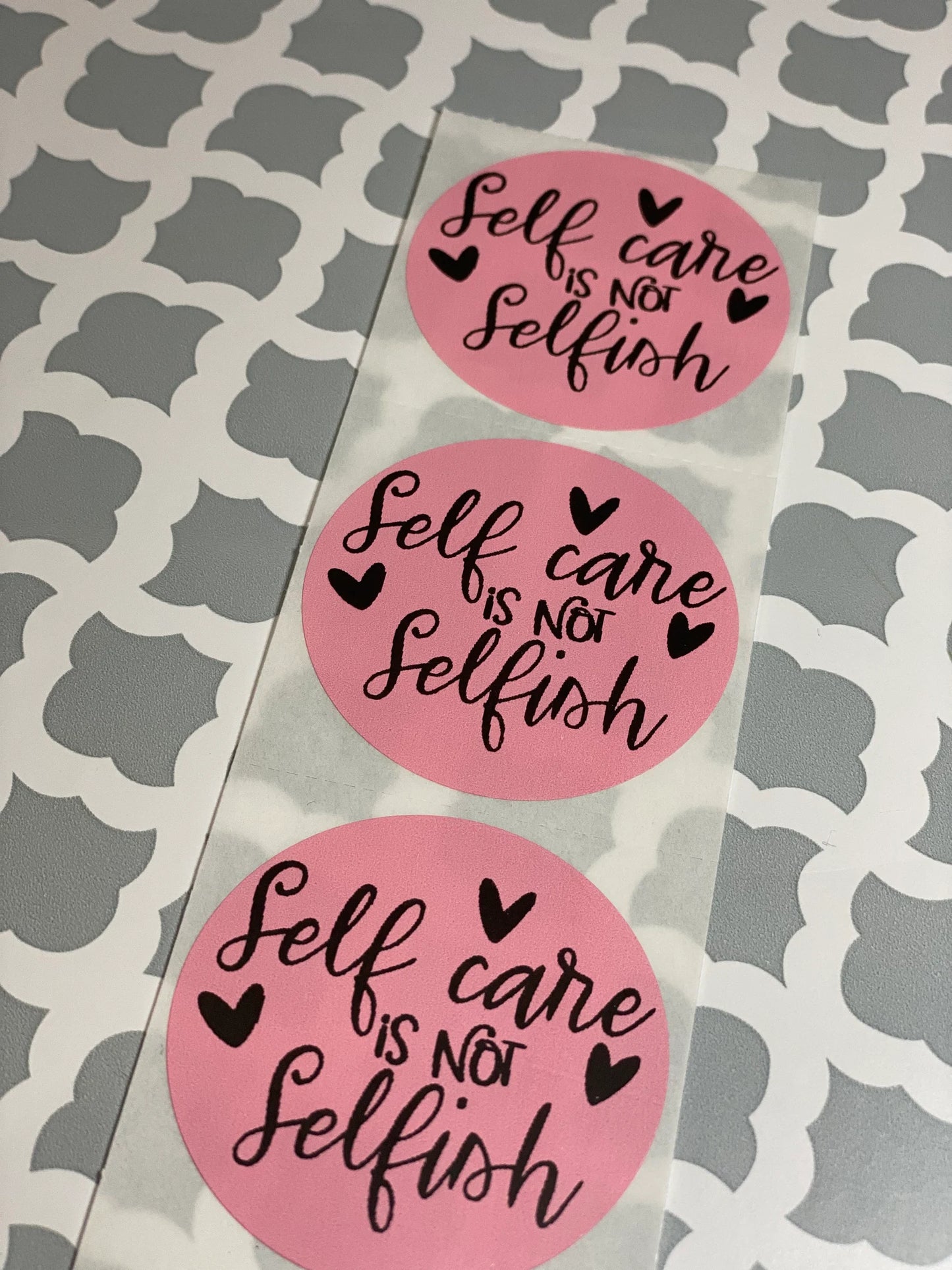Self Care is Not Selfish Thermal Printed Stickers